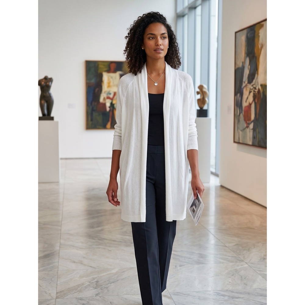 Women's Pure J Jill Cardigan Open Sweater XS-S Silk Blend Minimalist Lagenlook